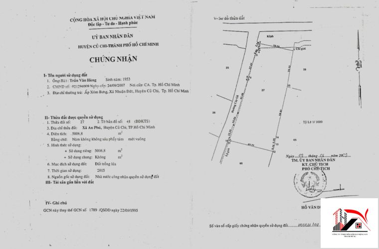 ĐẤT TRỒNG CÂY XÃ AN PHÚ DIỆN TÍCH 5006 M2 GIÁ 8.5 TỶ