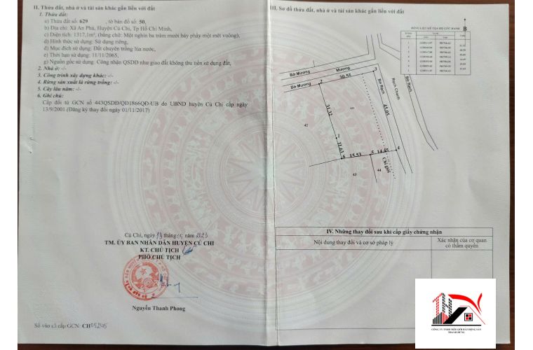 Bán đất tại Xã An Phú, Củ Chi, Hồ Chí Minh, giá tốt chỉ với 2 tỷ, 1317.1 m2